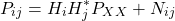 \begin{equation*} P_{ij}= H_i H^*_jP_{XX}+N_{ij}\end{equation*}